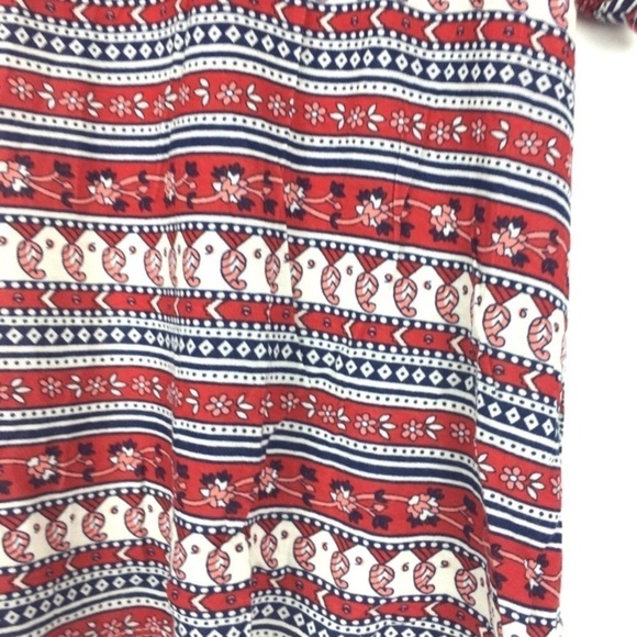 FOREVER 21 Crop Top Short Sleeve Open Back Twist Floral Southwestern Size Medium - Picture 5 of 9